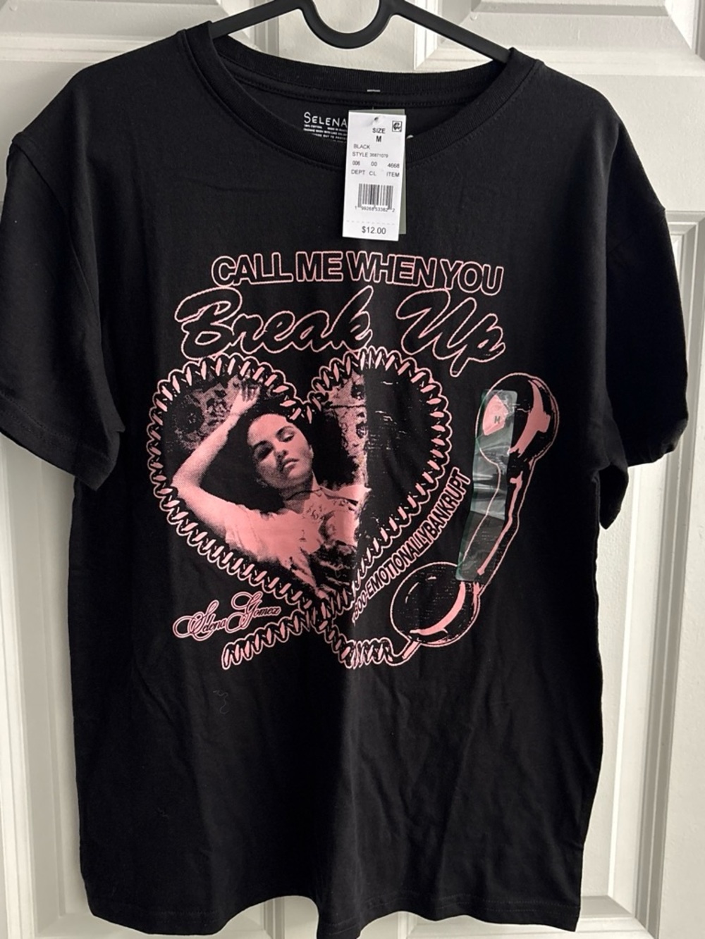 Selena Gomez Black "Call Me When You Break Up" Graphic Tee